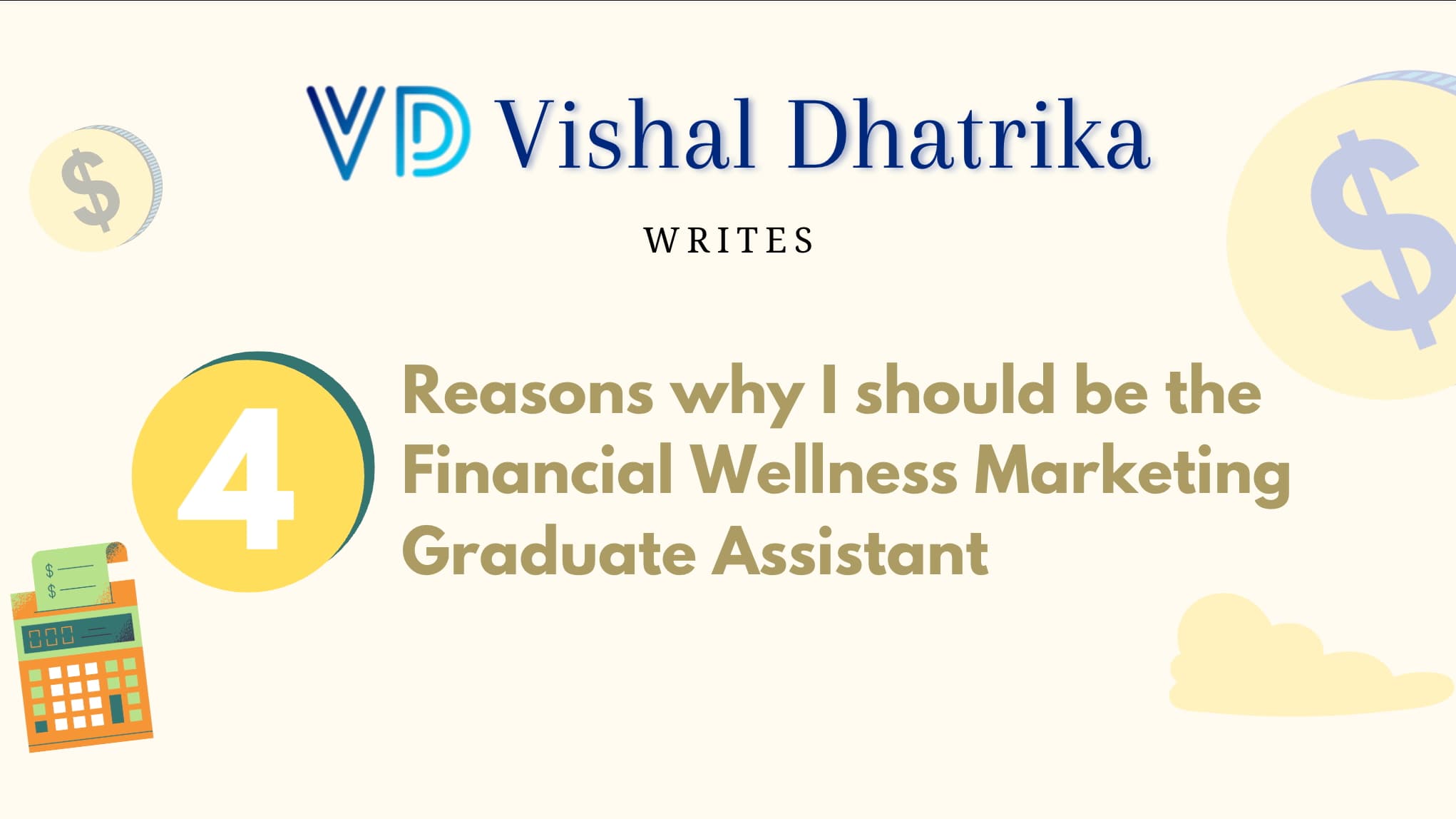 Video Cover Letter - Financial Wellness Marketing Graduate Assistant